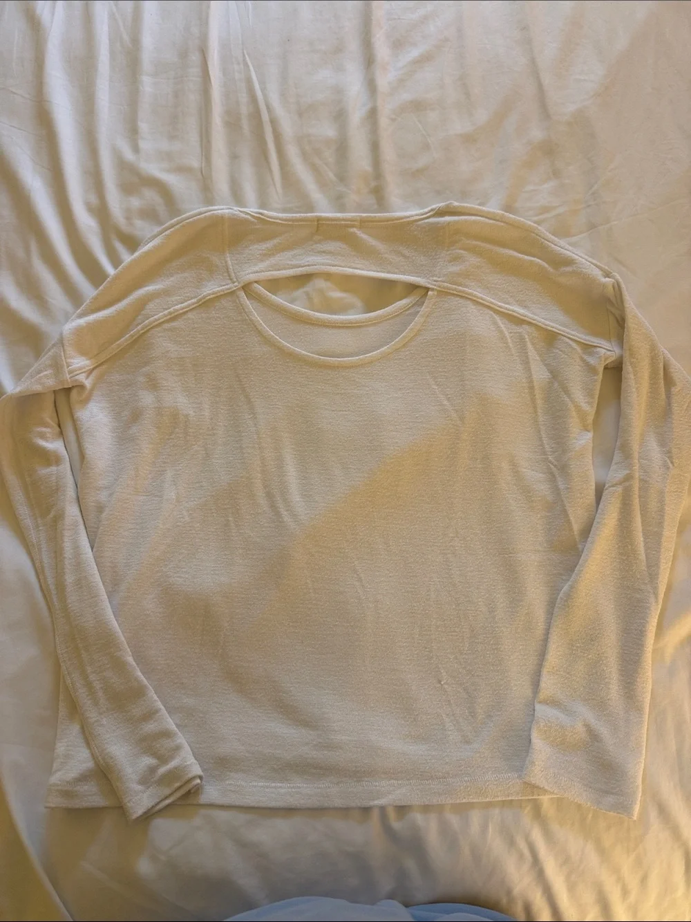 rag & bone Light Cream Long-Sleeve Scoop Neck Top
